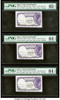 Egypt Group Lot of 6 Graded Examples PMG Gem Uncirculated 65 EPQ; Choice Uncirculated 64 EPQ (2); PCGS Gem New 65PPQ (2); PCGS Banknote Choice VF 35. ...