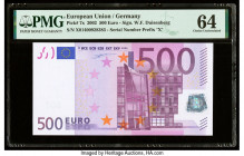 European Union Central Bank, Germany 500 Euro 2002 Pick 7x PMG Choice Uncirculated 64. 

HID09801242017

© 2022 Heritage Auctions | All Rights Reserve...