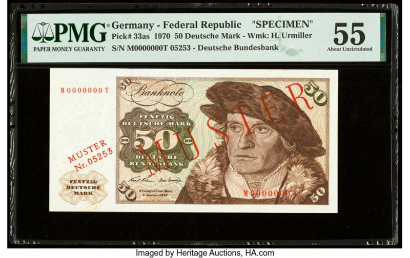 Germany Federal Republic Deutsche Bundesbank 50 Deutsche Mark 2.1.1970 Pick 33as...
