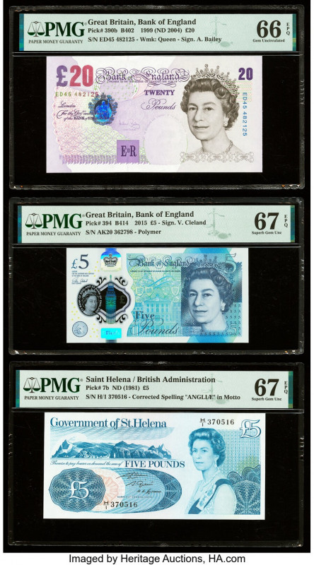 Great Britain, Saint Helena & Solomon Islands Group Lot of 6 Graded Examples PMG...