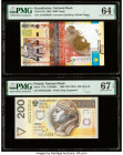 Kazakhstan Kazakhstan National Bank 5000 Tenge 2006 Pick 32a PMG Choice Uncirculated 64 EPQ; Poland Polish National Bank 200 Zlotych 1994 (ND 1995) Pi...