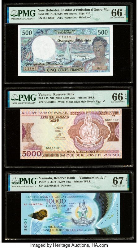 New Hebrides Institut d'Emission d'Outre-Mer 500 Francs ND (1979) Pick 19c PMG G...