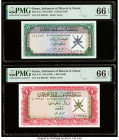 Oman Sultanate of Muscat and Oman 1/2; 1 Rial Saidi ND (1970) Pick 3a; 4a PMG Gem Uncirculated 66 EPQ (2). 

HID09801242017

© 2022 Heritage Auctions ...