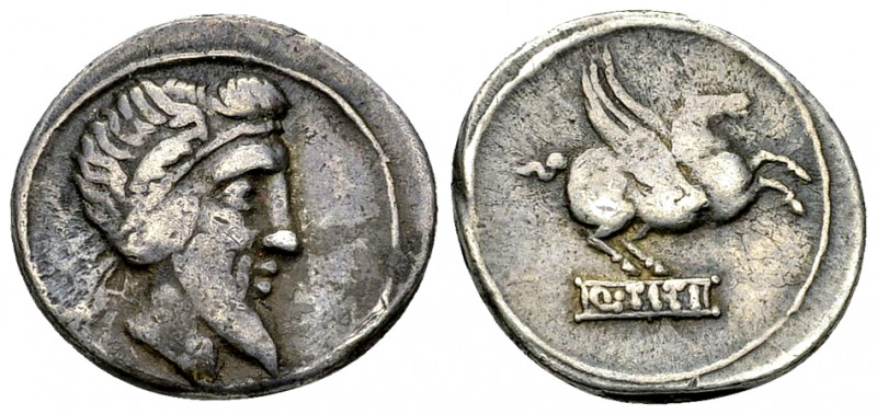 Q. Titius AR Denarius, 90 BC 

Q. Titius. AR Denarius (17 mm, 3.83 g), Rome, 9...