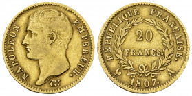 Napoléon I, AV 20 Francs 1807 A, Paris