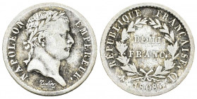 Napoléon I, AR Demi Franc 1808 D, Lyon