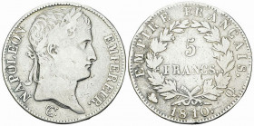 Napoléon I, AR 5 Francs 1810 Q, Perpignan