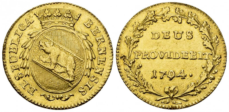 Bern, AV Duplone 1794 

Schweiz, Bern. AV Duplone 1794 (7.58 g).
HMZ 2-213e....