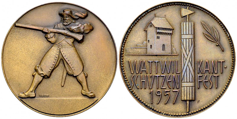 Wattwil, AE Schützenmedaille 1957 

Schweiz. St. Gallen, Wattwil. AE Schützenm...