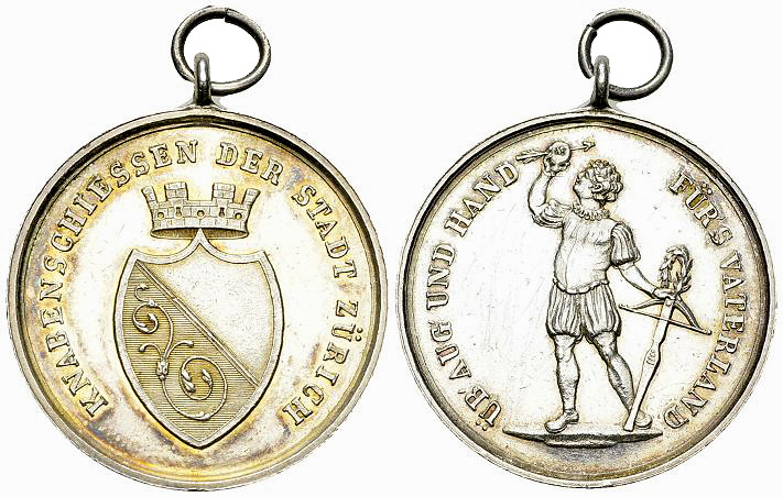 Zürich, AR Schützenmedaille, Knabenschiessen 

Schweiz. Zürich, Stadt. AR Meda...