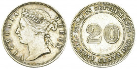 Straits Settlements AR 20 Cents 1898
