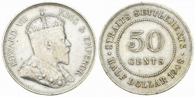 Straits Settlements AR 50 Cents 1908