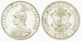 Deutsch-Ostafrika, AR 1/2 Rupie 1891