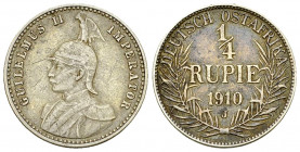 Deutsch-Ostafrika, AR 1/4 Rupie 1910