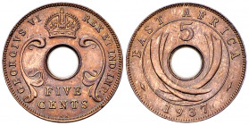 East Africa, British, CU 5 Cents 1937 KN