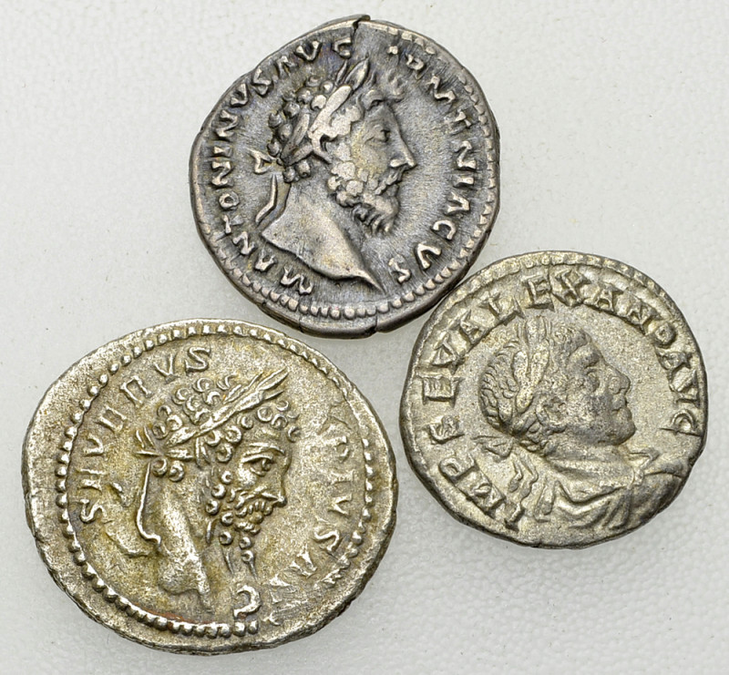 Roman Empire, Lot of 3 AR denarii 

The Roman Empire. Lot of 3 (three) AR Dena...