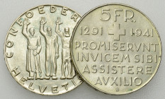 Schweiz, Lot von 2 AR 5 Franken 1941, 650 Jahre Bund