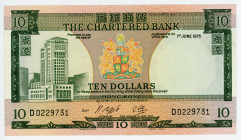 Hong Kong 10 Dollars 1975 (ND)
P# 74b; # D0229731; UNC