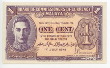 Malaya 1 Cent 1941
P# 6; George VI; AUNC