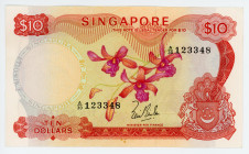 Singapore 10 Dollars 1967
P# 3a; # A/30 123348; aUNC-UNC