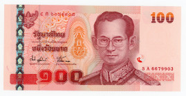 Thailand 100 Baht 2004
P# 113; # 5A6679903; UNC