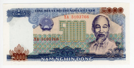 Vietnam 5000 Dong 1987
P# 104; # YA5103766; UNC