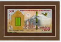 Armenia 500 Dram 2017 Commemorative
P# 60; # 285183; Oiffical Folder; "Noah's Ark"; UNC