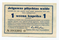 Latvia Jelgawa 1 Kopek 1915 
Grabowski LE35b; UNC