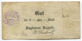 Germany - Empire East Prussia Magistrat of Ragnit 2 Mark 1914
Karpinski# 39.5; № 496; VF+