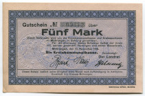 Germany - Empire East Prussia Mohrungen 5 Mark 1918
Karpinski# 32.9A; № 09112; AUNC