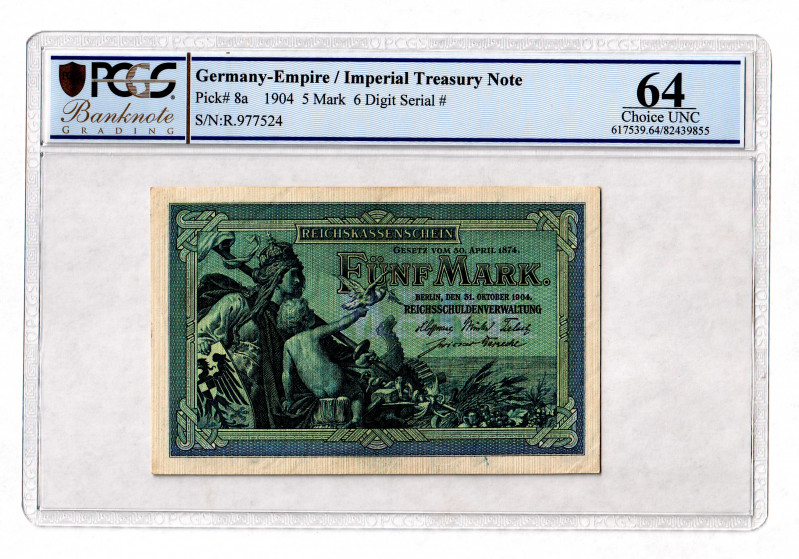 Germany - Empire 5 Mark 1904 PCGS 64
P# 8a; UNC