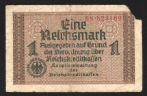 Germany - Third Reich 1 Reichsmark 1940 Six Digits
P# 136a; Not common type; G