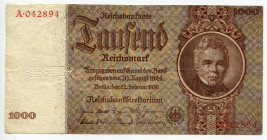 Germany - Third Reich 1000 Reichsmark 1936 (ND) Muster
P# 184; № A042894; VF