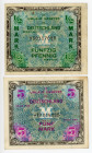 Germany - Third Reich 1/2 & 5 Mark 1944 Allied Occupation
P# 191a & 193d; Allied Occupation - WW II; XF/XF-