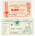 Germany - DDR Zinnowitz Hotels 1/2 & 1 Mark 1985 Food Stamps
Food Stamps of Local Hotels, Zinnowitz. UNC