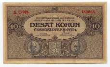 Czechoslovakia 10 Korun 1919
P# 8a; XF+