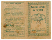 Czechoslovakia Semily "Postal Calendar for 1920" 1919
Issuer "Josef Glos" Company; XF