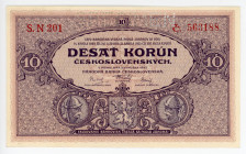 Czechoslovakia 10 Korun 1927 Specimen
P# 20s; # S.N201 563188; UNC