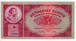 Czechoslovakia 50 Korun 1929
P# 22a; VF+