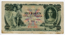 Czechoslovakia 100 Korun 1931
P# 23a; N# 222208; # T 234674; VF-