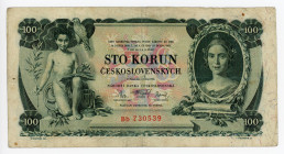 Czechoslovakia 100 Korun 1931
P# 23a; VF-/F+