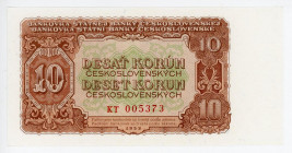 Czechoslovakia 10 Korun 1953
P# 83b; # KT 005373; UNC