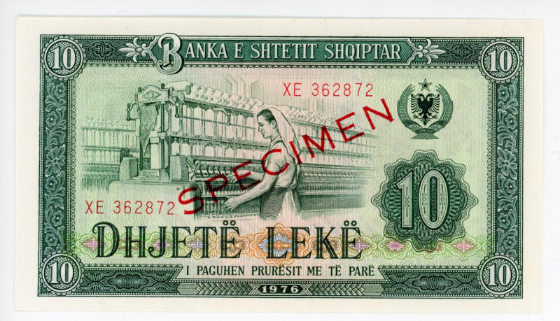 Albania 10 Leke 1976 Specimen
P# 43s2; N# 207499; # XE 362872; UNC