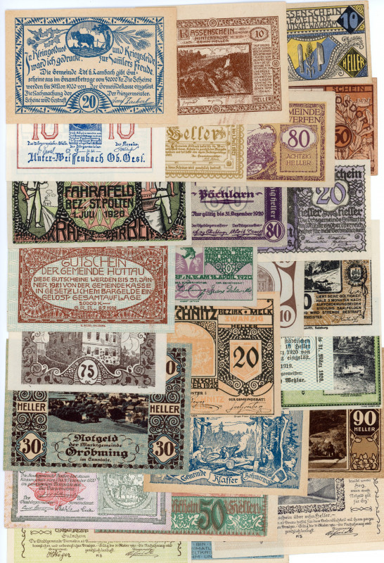 Austria Lot of 100 Notgelds 1920th
Various States, Denominations, Dates & Motiv...
