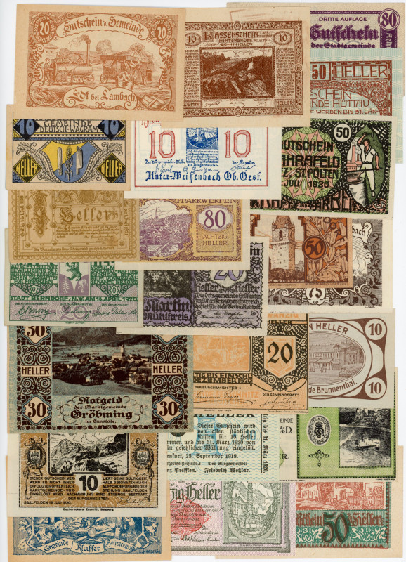 Austria Lot of 100 Notgelds 1920th
Various States, Denominations, Dates & Motiv...