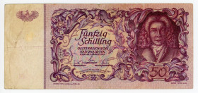 Austria 50 Schilling 1951
P# 130; # 1045 151686; VF