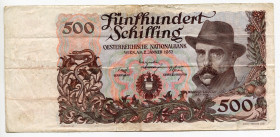 Austria 500 Schilling 1953
P# 240a; # 1010 315704; Julius Wagner-Jauregg; VF
