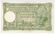 Belgium 1000 Francs / 200 Belgas 1943
P# 104; N# 242017; # 45324292; Leopold III; AUNC
