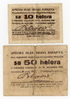 Bosnia & Herzegovina Sarajevo 10 & 50 Helera 1919
B# B14; B16; Goverment of Sarajevo;