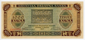 Croatia 1000 Kuna 1943
P# 12a; # L1024682; UNC